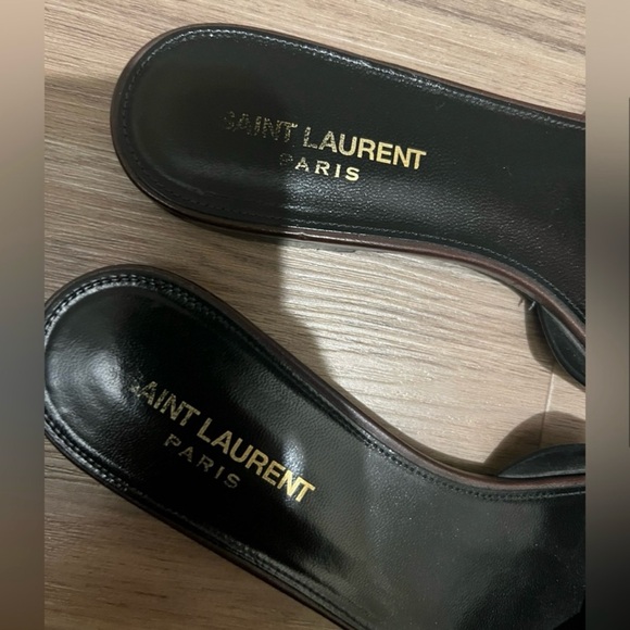 Saint Laurent Tribute Mules in Chocolate Brown - Picture 4 of 5
